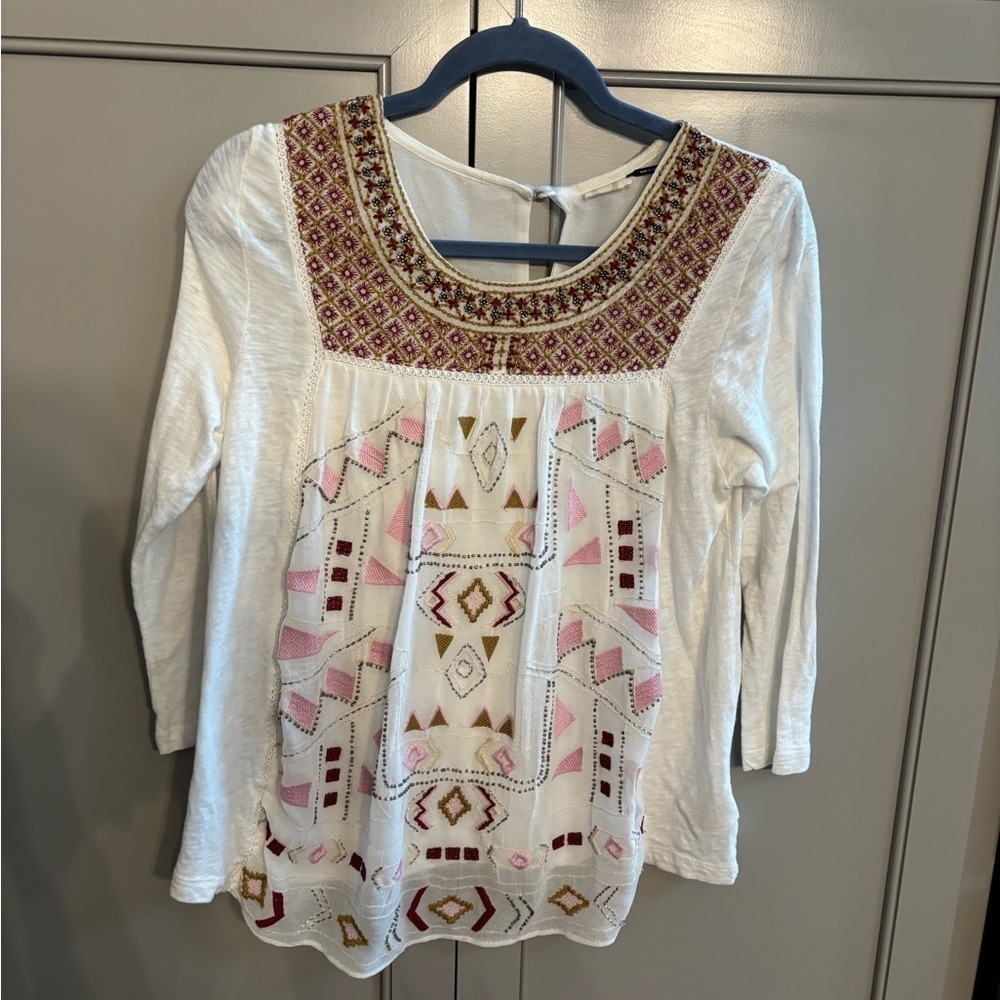 Anthropologie Akemi + Kin 3/4 Sleeve blouse sz med - Picture 1 of 6